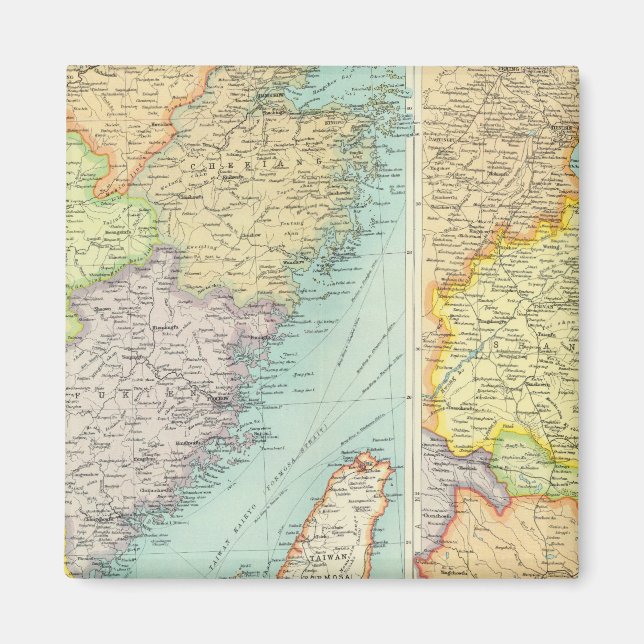 Íman Mapa político da China Oriental (Frente)