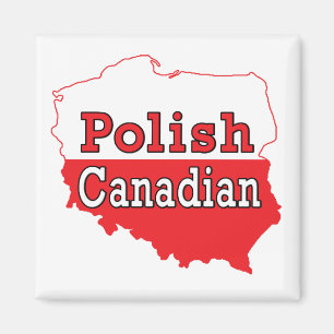Íman Mapa Polonês Canadense