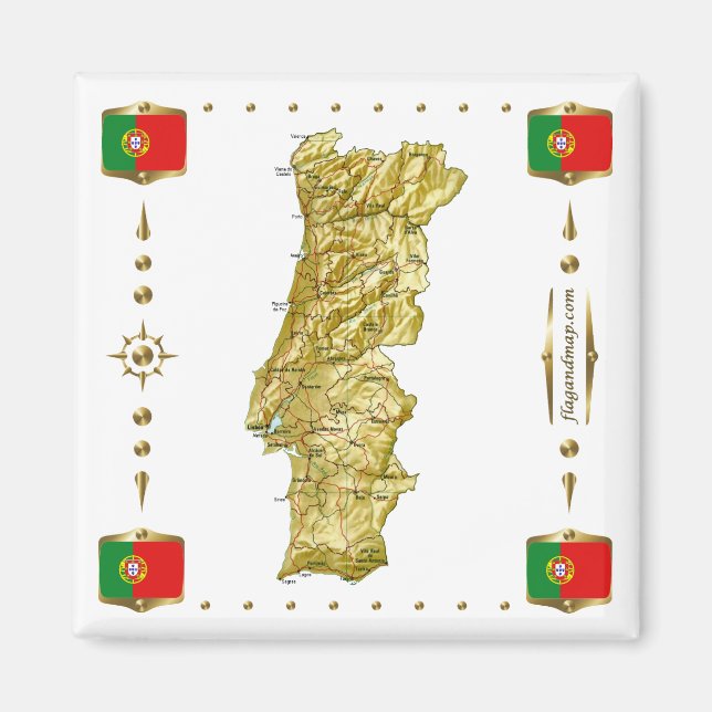 Íman Mapa Portugal + Magnet (Frente)