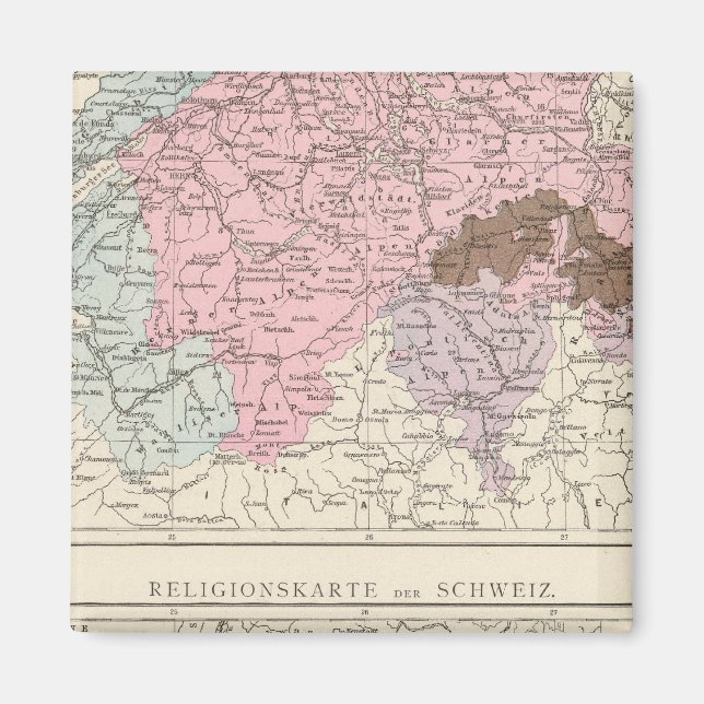 Íman Mapa religioso e Linguístico da Suiça (Frente)