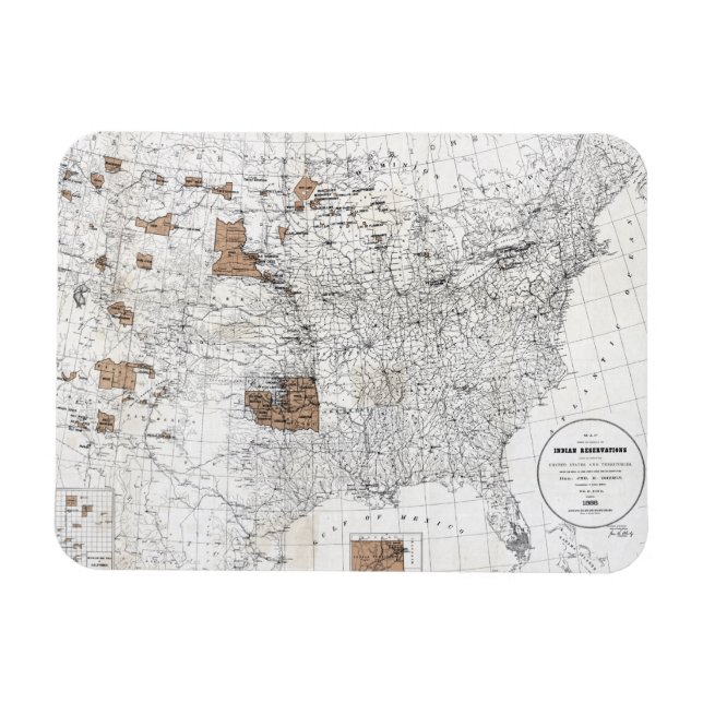 ÍMAN  MAPA: RESERVAS, 1888 (Horizontal)