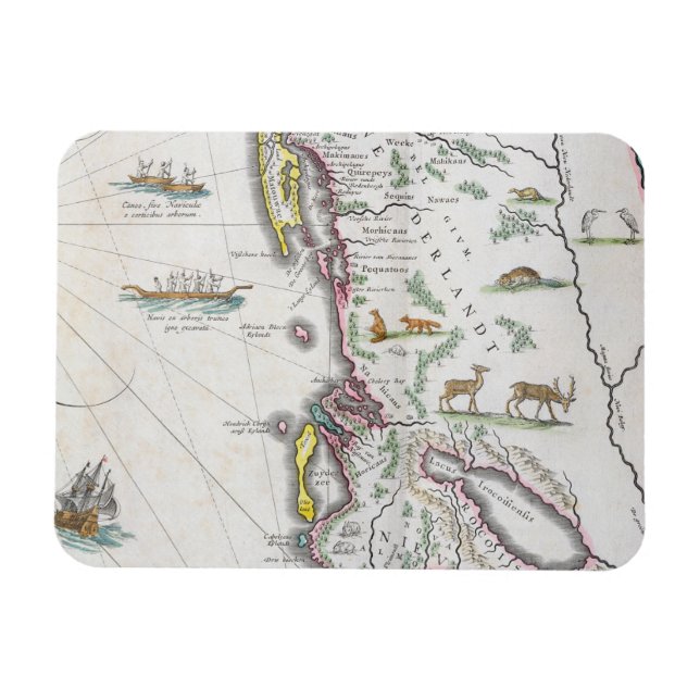 Íman Mapa retratando a Costa Leste (Horizontal)