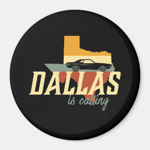 Íman Mapa retro da cidade de Dallas Texas EUA do