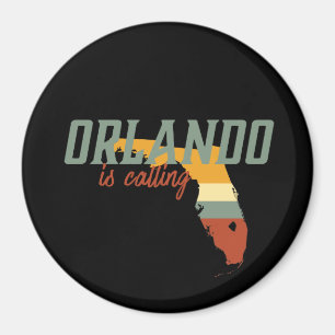 Íman Mapa retro da cidade de Orlando Florida EUA do