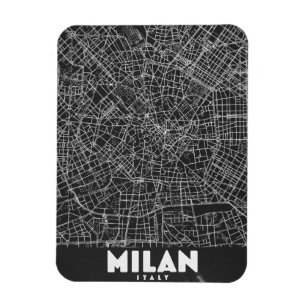 Íman Mapa Retro de Milão Itália