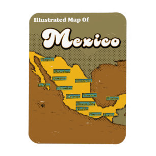 Íman Mapa retrô do México