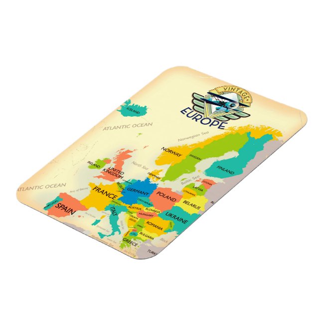 Íman Mapa Retroativo Da Europa. (Left Side)