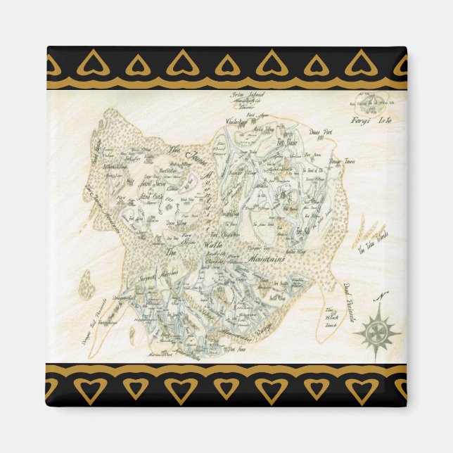 Íman Mapa rotulado de Trino (Frente)