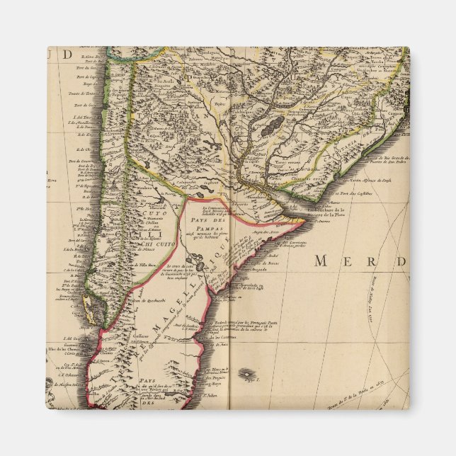 Íman Mapa sul-americano gravado (Frente)