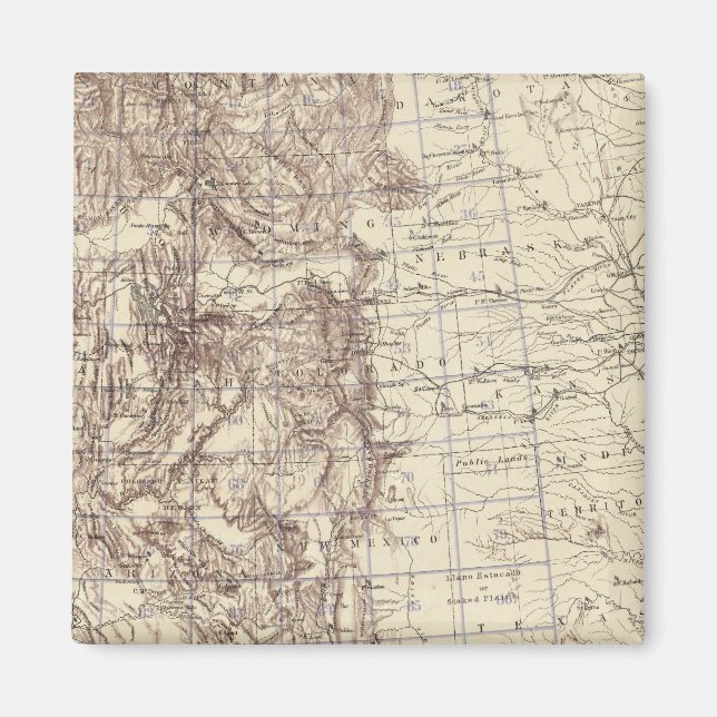 Íman Mapa Topográfico do Rio Mississippi (Frente)