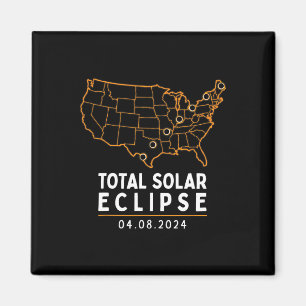 Íman Mapa Total da América do Partido Eclipse 2024