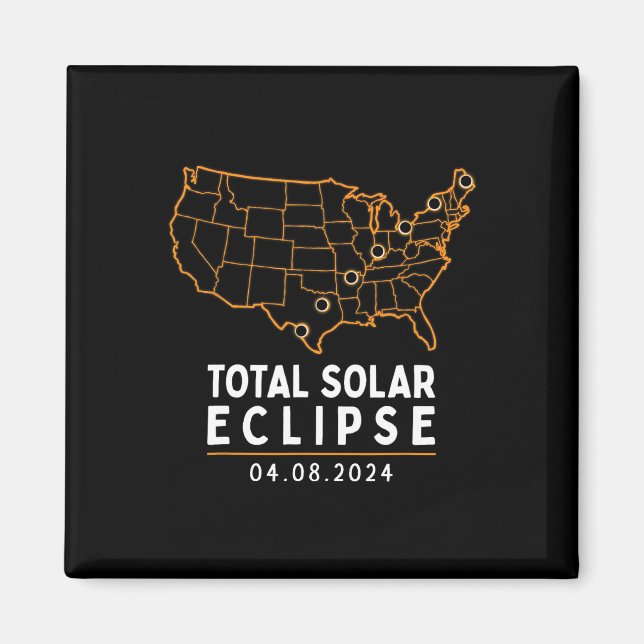 Íman Mapa Total da América do Partido Eclipse 2024 (Frente)
