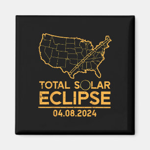 Íman Mapa Total do Eclipse Solar 04.08.24 Totalidade Ho