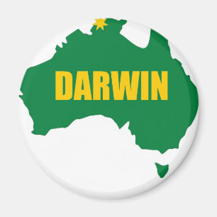 Íman Mapa verde e Dourado de Darwin