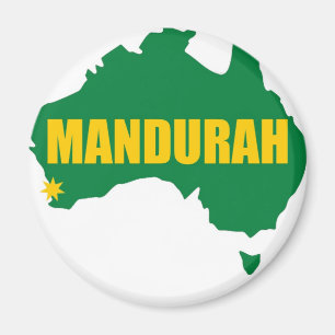 Íman Mapa verde e Dourado de Mandurah