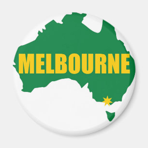 Íman Mapa verde e Dourado de Melbourne