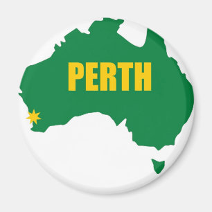 Íman Mapa verde e Dourado de Perth
