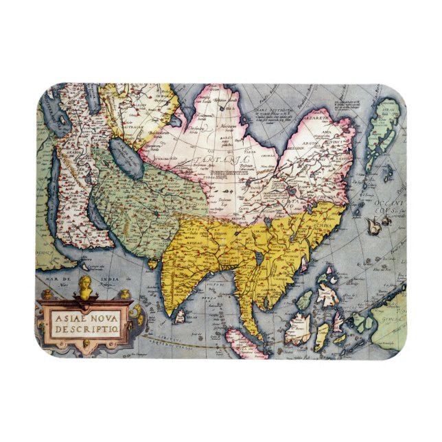 Íman Mapa Vintage da Ásia | 1580 (Horizontal)