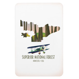 Íman Mapa vintage da floresta nacional Superior Minneso