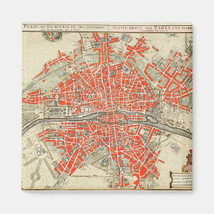 Íman Mapa Vintage de Paris (1721-1774)