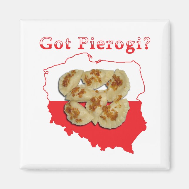 Íman Mapas Poloneses de Pierogi (Frente)