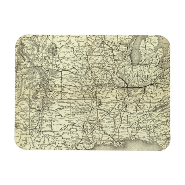 Íman Mapear a ferrovia de Ohio e Mississippi (Horizontal)