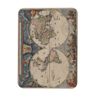 Íman Mapear Vintage de Viagem de Arte Globo Antiquado