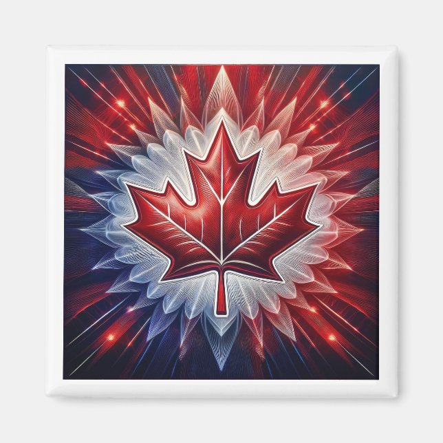 Íman Maple Leaf Canadian Flag Fractal (Frente)