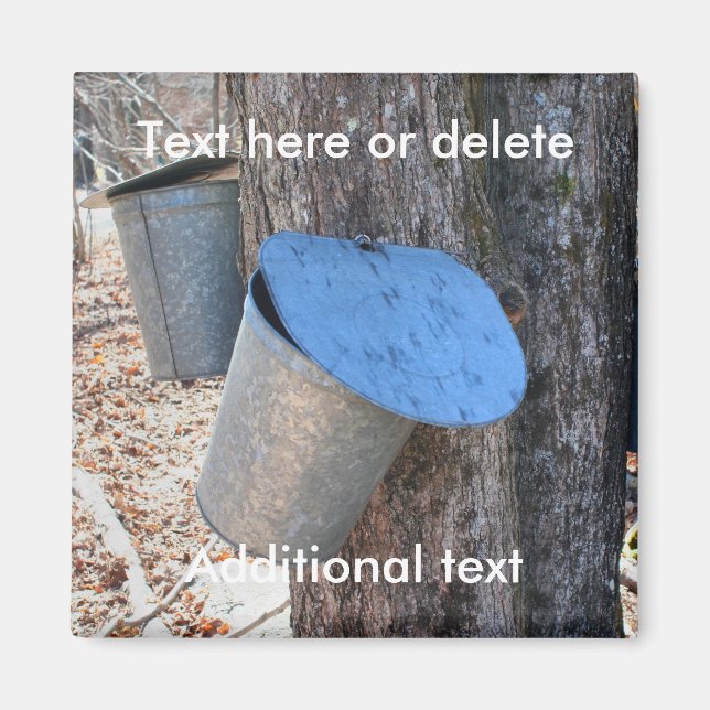 Íman Maple Syrup Sap Buckets Nature Personalized (Frente)