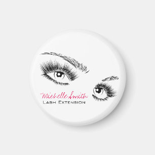 Íman Maquiagem Chic de Eyelashes Preto e Branco Minimal