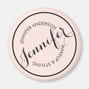 Íman Maquiagem de logotipo e Beleza Rosa do Círculo Vi