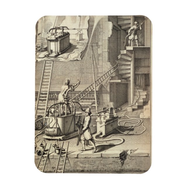 Íman Máquina de combate a incêndios, de um livro sobre  (Vertical)