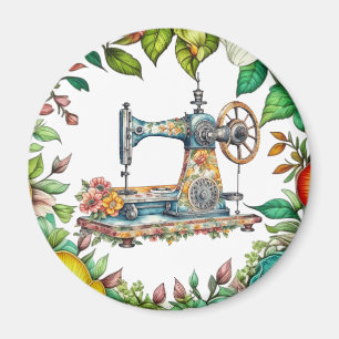 Íman Máquina de Costura Floral Vintage Natal