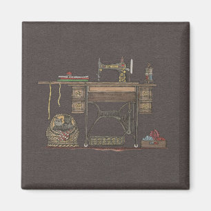 Íman Máquina de costura & gatinhos do Treadle