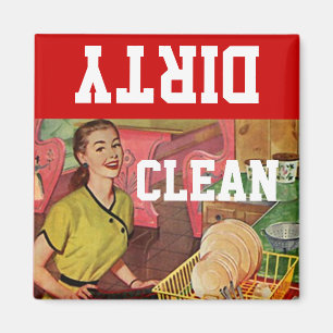 Íman Máquina de lavar louça feliz retro do Homemaker 