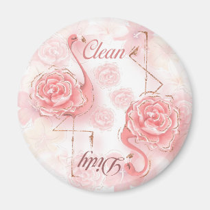 Íman Máquina de lavar louça limpa suja dos rosas