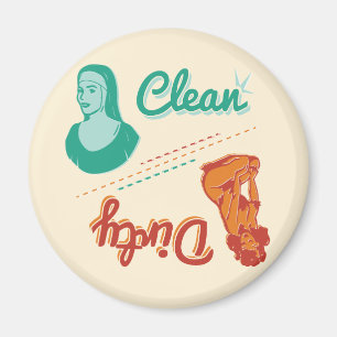 Íman Máquina de lavar louça suja limpa retro do vinta