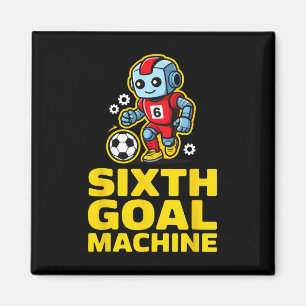 Íman Máquina de Sexto Gol Robô de Futebol 6º Aniversári
