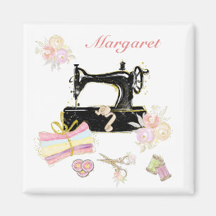 Íman Máquina E Tecido Personalizados De Vintagem