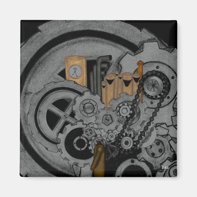 Íman Máquina Steampunk (Frente)