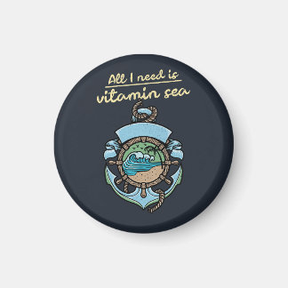 Íman Mar Vitaminico Âncora Náutica Onda Citação Praia O