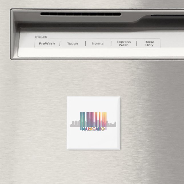 Íman Maracaibo City Barcode Art Latin Pride (In Situ (Dishwasher))