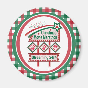 Íman Maratona Retro Marquee Festiva do Filme de Natal