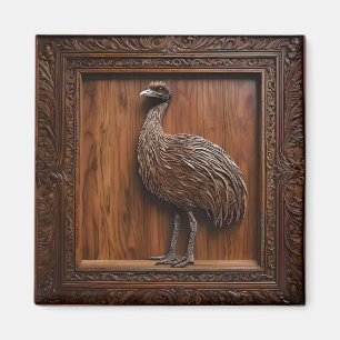 Íman Maravilhas: Impressão de madeira de Emu Australian
