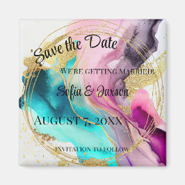 Íman Marble Abstrato Salve a Data