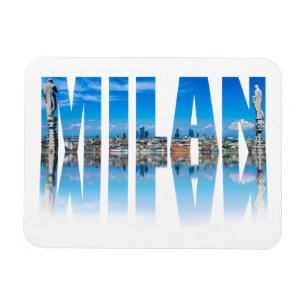Íman Marca Milão, composta por linha do horizonte de Mi