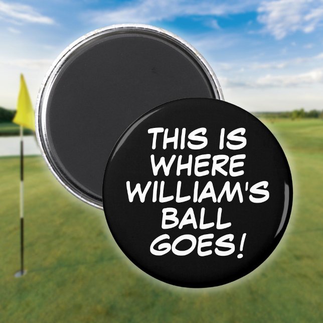 Íman Marcador de bola de golfe personalizado e engraçad (Personalized Funny Comic Book Golf Ball Marker Magnet)