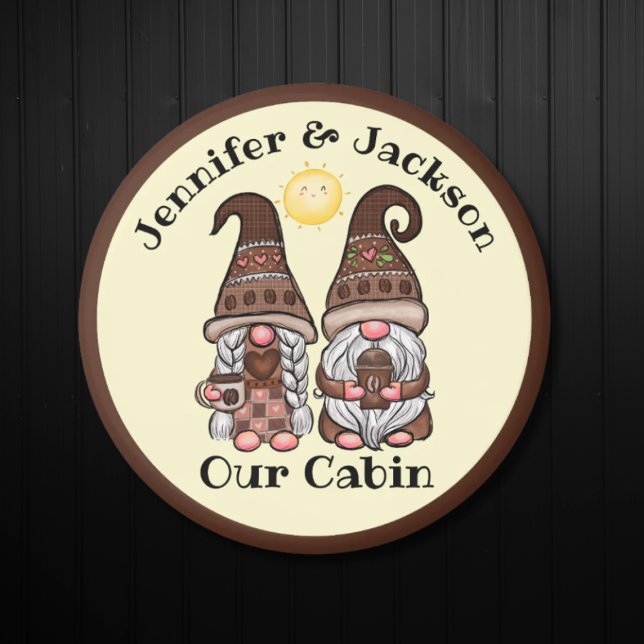 Íman Marcador de Porta de Cruzeiro de Casal Gnome Amant (Coffee Lover Cruise Door Magnet)