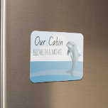 Íman Marcador Personalizado de Golfinhos do Mar de Cruz<br><div class="desc">Este design foi criado através da arte digital. Pode ser personalizado na área fornecer ou personalizar escolhendo o clique para personalizar mais opções e alterando o nome, as iniciais ou as palavras. Você também pode alterar a cor e o estilo do texto ou excluir o texto de um design de...</div>