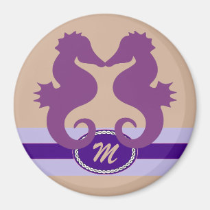 Íman Marcador roxo Monogrammed da porta de SeaKiss